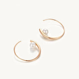 Pearl Flow Circle Hoop Earrings For Women Image丨Agvana Jewelry