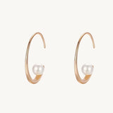 Pearl Flow Circle Hoop Earrings For Women Image丨Agvana Jewelry