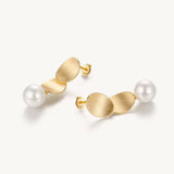 Pearl Gold Layered Drop Earrings For Women Image丨Agvana Jewelry
