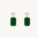 Pearl Green Charm Drop Earrings For Women Image丨Agvana Jewelry