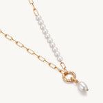 Pearl Pendant Paperclip Chain Necklace For Women Image丨Agvana Jewelry