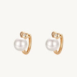 Pearl Rose Heart Hoop Earrings For Women Image丨Agvana Jewelry