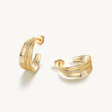 Radiance Post Hoop Earrings For Women Image丨Agvana Jewelry