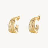 Radiance Post Hoop Earrings For Women Image丨Agvana Jewelry