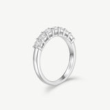 Round Cut Half Coverage Eternity Wedding Band Ring in Sterling Silver