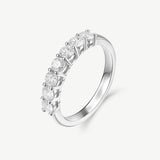 Round Cut Half Coverage Eternity Wedding Band Ring in Sterling Silver