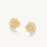 Sunflower Stud Earrings For Women Image丨Agvana Jewelry