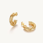 Twist Robe Thick Hoop Earrings For Women Image丨Agvana Jewelry