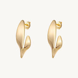 Twisted Oval Sculptural Hoop Earrings For Women Image丨Agvana Jewelry