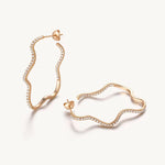 Unique Wave Hoop Earrings For Women Image丨Agvana Jewelry
