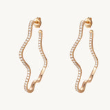 Unique Wave Hoop Earrings For Women Image丨Agvana Jewelry