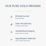 Agvana's 'Our Pure Gold Promise' certifying high-quality 14K solid gold jewelry