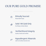 Agvana's 'Our Pure Gold Promise' certifying high-quality 14K solid gold jewelry