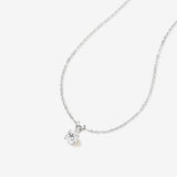 Classic Round Cut Lab Diamond Solitaire Pendant Necklace in 14K Solid Gold