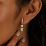 "Flow of Light" Stud Drop Earrings in 14K Solid Gold (1.1 Ct. Tw. )