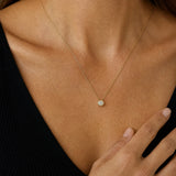 "Ray of Light" Bezel Setting Round Lab Grown Diamond Pendant Necklace in 14K Solid Gold