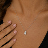 "Muse of Light" Emerald-Cut Halo Pendant Necklace in 14K Solid Gold (0.68 Ct. Tw. )