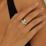 "Forever Yours" Fancy Pear Shape Diamond Engagement Ring in 14K Solid Gold