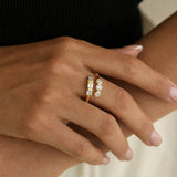 "Empowered Light" Diamond Wedding Band Ring in 14K Yellow Gold