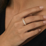 "Circle of Wholeness" Fancy Cut Diamond Eternity Wedding Band Ring in 14K Solid Gold