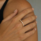 "Light of Being" Marquise Diamond Eternity Wedding Band Ring in 14K Solid Gold