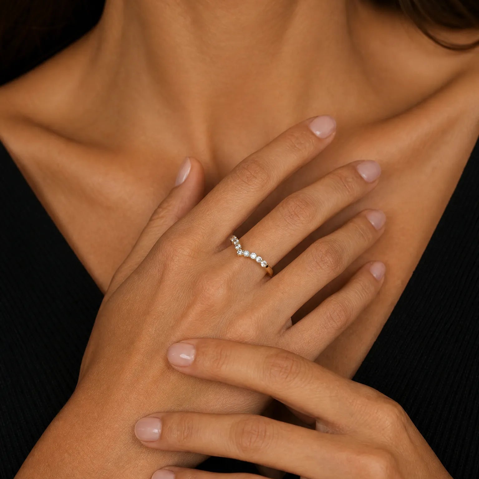 "The Eternal Arc" Diamond Wedding Band Ring in 14K Yellow Gold