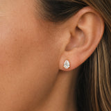 "Essence of Elegance" Pear Shape White Lab Grown Diamond Stud Earrings in 14K Real Gold (0.5-1 Ct. Tw. )