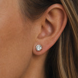 "Essence of Light" Classic Four Prong Lab Grown Solitaire Stud Earrings