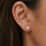 "Radiance Evermore" Four Prong Lab Grown Diamond Stud Earrings in 14K Solid Gold