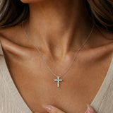 "Cross of Radiance" Prong Setting Lab Grown Diamond Pendant Necklace