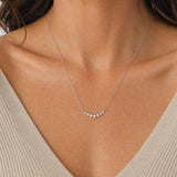 "Wave of Brilliance" Pave Lab Grown Diamonds Curve Bar Pendant Necklace