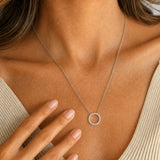 "Circle of Light" Round Pendant Paved With Lab Grown Diamonds Necklace