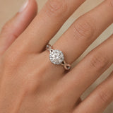 "Vows of Infinity" Halo Engagement Promise Ring in Sterling Silver