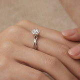 "Vows of Infinity" Halo Engagement Promise Ring in Sterling Silver