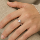 "Soulful Gleam" Engagement Promise Ring in Sterling Silver