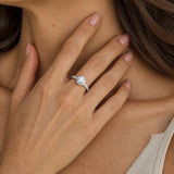 "Halo of Devotion" Halo Engagement Promise Ring in Sterling Silver
