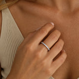 "Eternal Glow" Half Eternity Wedding Band Ring in Sterling Silver