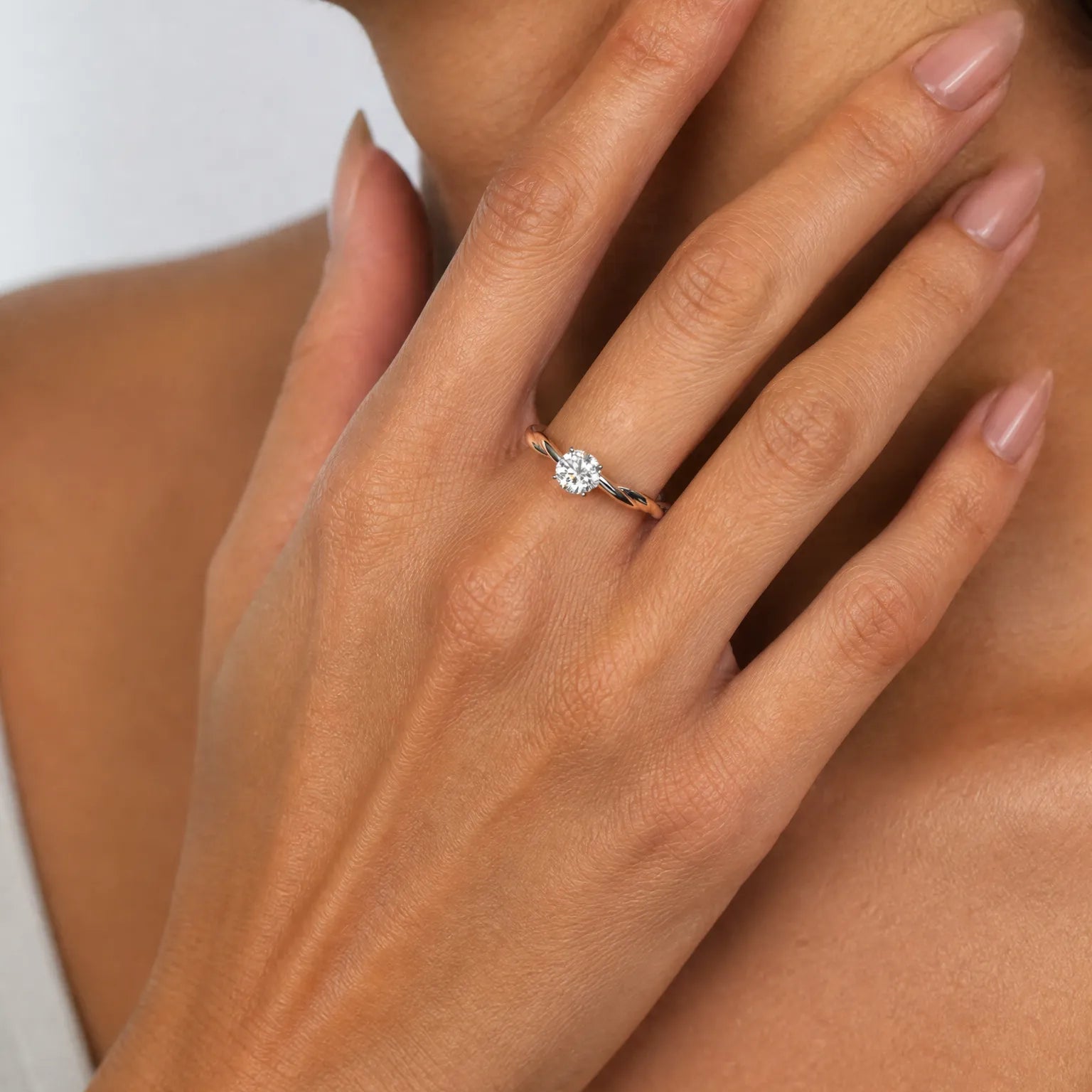 "Twisted Vine" Engagement Promise Ring in Sterling Silver