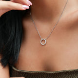 "Circle of Light" Round Pendant Paved With Lab Grown Diamonds Necklace
