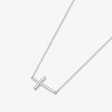 "Crossroads of Light" Sideway Cross Pendant Necklace