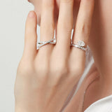 Criss Cross Lab Grown Diamond Wedding Band Ring in Sterling Silver