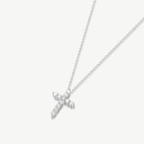 "Cross of Radiance" Prong Setting Lab Grown Diamond Pendant Necklace