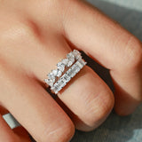Pear Cut Diamond Half Coverage Wedding Band Ring in Sterling Silver