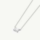 "Edge of Eternity" Emerald Shape Lab Grown Diamond Solitaire Pendant Necklace