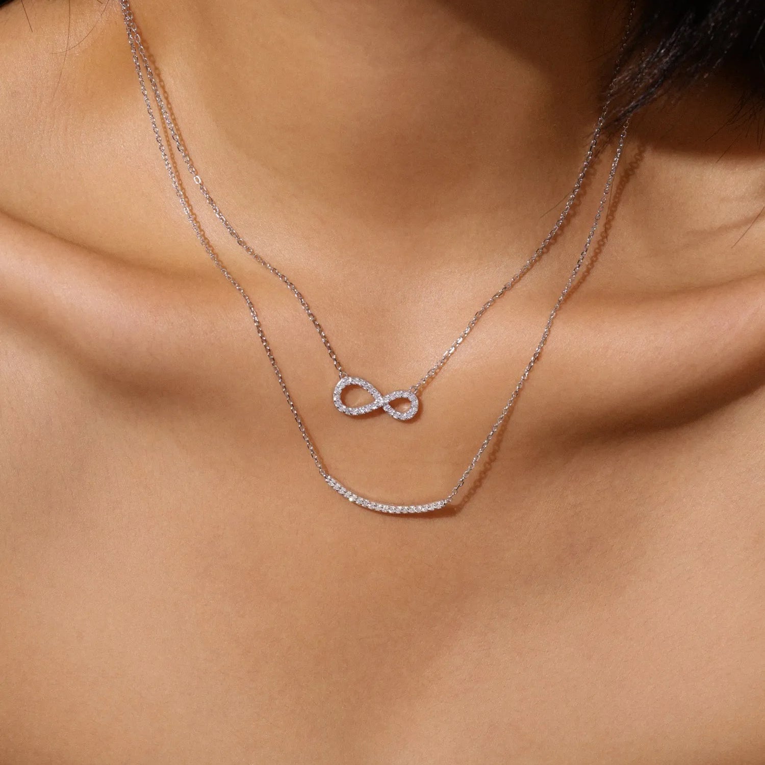 "Endless Light" Infinity Pendant Paved Lab Grown Diamond Necklace