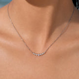 "Wave of Brilliance" Pave Lab Grown Diamonds Curve Bar Pendant Necklace