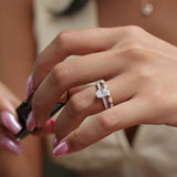 "Radiant Muse" Oval-Cut Diamond Engagement Promise Ring in Sterling Silver
