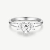 Oval Cut Three Stone Engagement Promise Ring in Sterling Silver