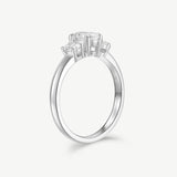 Oval Cut Three Stone Engagement Promise Ring in Sterling Silver