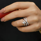 Pear Cut Lab Grown Diamond Engagement Promise Ring in Sterling Silver